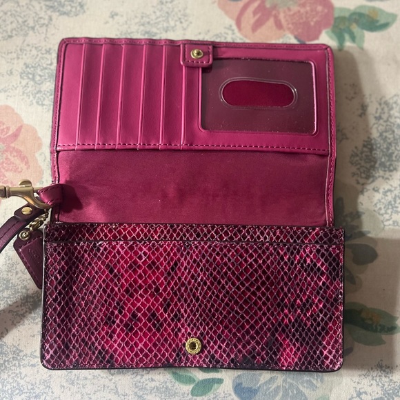 Coach raspberry Snakeskin Wristlet - Picture 4 of 5
